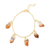 Brazilian Citrine Bracelet in Goldtone (7-8In) 34.00 ctw