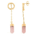 Galilea Rose Quartz 20.00 ctw Earrings in Goldtone - Sticky add to cart bar