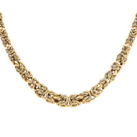 10K Yellow Gold Hollow Handmade Graduated Byzantine Necklace (19 Inches) (37 g)