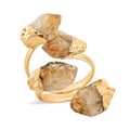 Brazilian Citrine 4 Stone Ring in Goldtone (Adjustable) 16.00 ctw - Sticky add to cart bar