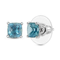 D'Joy Dean Teal Fluorite (IR) 2.60 ctw Stud Earrings in Platinum Over Sterling Silver - Sticky add to cart bar
