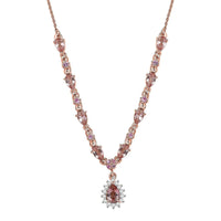 D'Joy Premium Blush Tourmaline and Multi Gemstone 2.60 ctw Whispers of Rose Necklace in 18K Vermeil Rose Gold Over Sterling Silver 18 Inches
