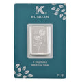 Kundan 999.9 Fine Silver One Troy Ounce Bullion Rose Flower Bar (31 g) - Sticky add to cart bar