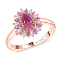 D’Joy Premium Mahenge Spinel, Multi Gemstone Ring in 18K Vermeil RG Over Sterling Silver (Size 10.0) 0.90 ctw
