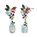 DJoy Premium Ethiopian Welo Opal and Multi Gemstone 2.70 ctw Earrings in Rhodium Over Sterling Silver - Sticky add to cart bar