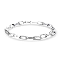 Luxuriant Lab Grown Diamond (G-H, SI) Paper Clip Chain Bracelet in Rhodium Over Sterling Silver (6.50 In) 1.00 ctw