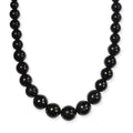 D'Joy Shungite Beaded Necklace in Rhodium Over Sterling Silver 300.00 ctw (18 Inches) - Sticky add to cart bar