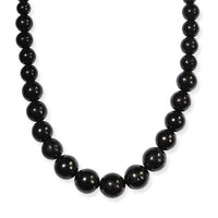 D'Joy Shungite Beaded Necklace in Rhodium Over Sterling Silver 300.00 ctw (18 Inches)