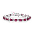 D'Joy Niassa Ruby (FF), Moissanite Bracelet in Rhodium Over Sterling Silver (6.50 In) 24.35 ctw - Sticky add to cart bar