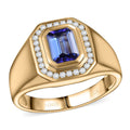 Luxoro 10K Yellow Gold AAA Tanzanite, White Diamond (I2) (0.28 cts) Men's Ring (Size 10.0) (6.34 g) 1.80 ctw - Sticky add to cart bar