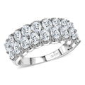 J Francis Embellished with Zirconia by Swarovski Crownline Ring in Platinum Over Sterling Silver (Size 10.0) 4.15 ctw - Sticky add to cart bar