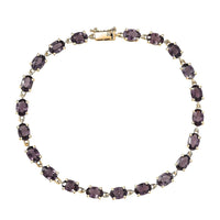 Luxoro 10K Yellow Gold Premium Royal Lavender Spinel Bracelet (7.25 In) 11.35 ctw