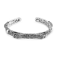 D'Joy Bali Legacy Sterling Silver Dragon Cuff Bracelet (7.25 In) (28.70 g)