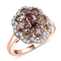 D’Joy Madagascar Color Change Garnet and Moissanite 3.00 ctw Ring in 18K Vermeil Rose Gold Over Sterling Silver - Sticky add to cart bar