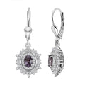 D’Joy Royal Lavender Spinel and Moissanite 2.15 ctw Regal Spark Earrings in Rhodium Over Sterling Silver - Sticky add to cart bar
