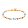 Italian 14K YRG Over and Sterling Silver Moon-cut Beaded Chain Bracelet (7.00 Inches) (5.91 Grams) (7.00 In) - Sticky add to cart bar