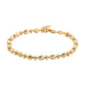 Italian Moon-cut Beaded Chain Bracelet in 14K YG Over and Sterling Silver (7.00 In) 5.47 Grams - Sticky add to cart bar