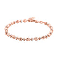 Italian 14K RG Over Sterling Silver Moon-cut Beaded Chain Bracelet (7.00 In) (6.02 Grams) - Sticky add to cart bar