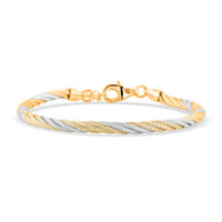 Italian 14K YG and Rhodium Over Sterling Silver Chain Bracelet (7.25 In) (8.4 g)