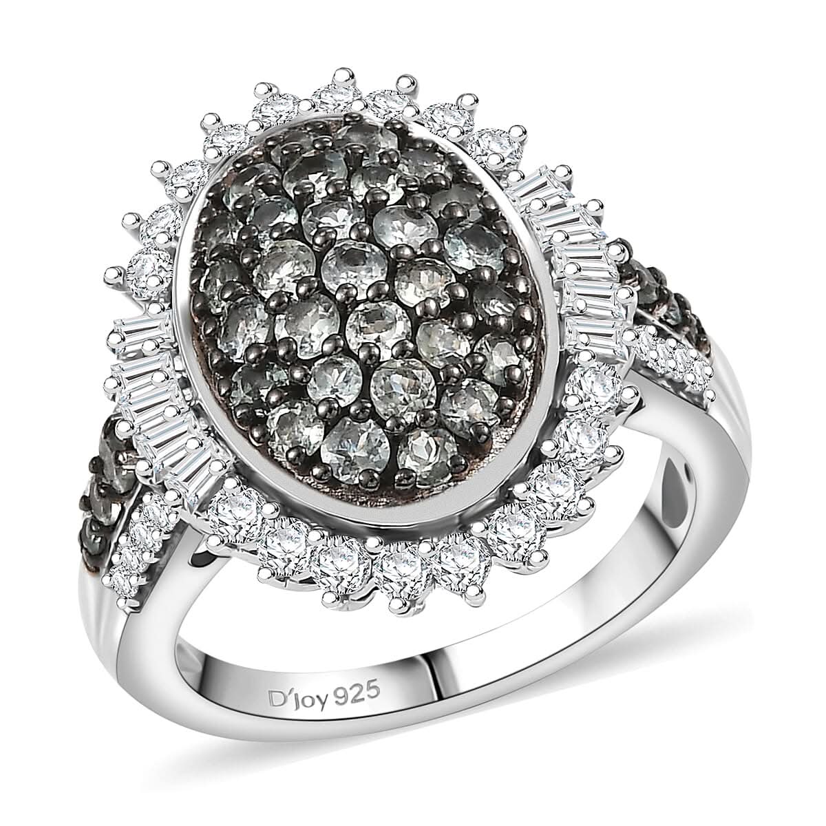 D'Joy Narsipatnam Alexandrite and Moissanite 2.00 ctw Ring in Rhodium Over Sterling Silver