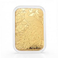 24K Yellow Gold Peacock Embossed Sheet 10mg
