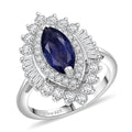 D'Joy Catalina Iolite and White Zircon 2.50 ctw Ring in Rhodium Over Sterling Silver (Size  10.0) - Sticky add to cart bar