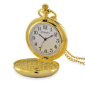 Strada Japanese Movement Green Flower Pattern Rotating Pocket Watch with Chain (36 Inches) in Goldtone - Sticky add to cart bar