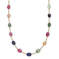D'Joy Premium Multi Sapphire 55.00 ctw Necklace in 18K Vermeil Yellow Gold Over Sterling Silver 24 Inches - Sticky add to cart bar
