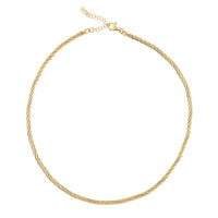 Italian Chain Necklace in 14K Yellow Gold Over Sterling Silver 17 Inches 18.8 Grams