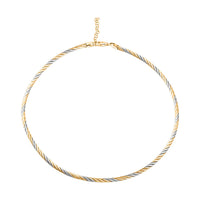 Italian Chain Necklace in 14K YG and Rhodium Over Sterling Silver 19.25 Grams 17 Inches