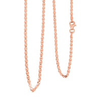 Italian Valentine Chain Necklace in 14K Rose Gold Over Sterling Silver 2.37 Grams 18 Inches