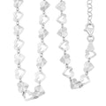 Italian Radiant Hearts Chain Necklace in Rhodium Over Sterling Silver 6.03 Grams 18 Inches - Sticky add to cart bar