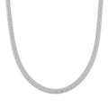 Italian Herringbone Chain Necklace in Rhodium Over Sterling Silver 12.42 Grams 18 Inches - Sticky add to cart bar