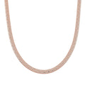 Italian Herringbone Chain Necklace in 14K Rose Gold Over Sterling Silver 12.64 Grams 18 Inches - Sticky add to cart bar