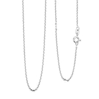 Italian Brillantina Chain Necklace in Rhodium Over Sterling Silver 2.05 Grams 20 Inches