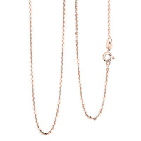 Italian Brillantina Chain Necklace in 14K Rose Gold Over Sterling Silver 2.09 Grams 20 Inches