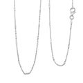 Italian Tube Chain Necklace in Rhodium Over Sterling Silver 2.60 Grams 20 Inches - Sticky add to cart bar