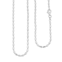 Italian Rice Chain Necklace in Rhodium Over Sterling Silver 6.3 Grams 20 Inches