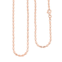 Italian Rice Chain Necklace in 14K Rose Gold Over Sterling Silver 6.30 Grams 20 Inches