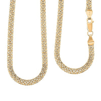 Italian Diamond-Cut Bismark Chain Necklace in 14K Yellow Gold Over Sterling Silver 8.28 Grams 20 Inches