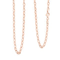 Italian Link Chain Necklace in 14K Rose Gold Over Sterling Silver 8 Grams 20 Inches - Sticky add to cart bar