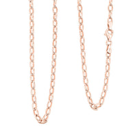 Italian Link Chain Necklace in 14K Rose Gold Over Sterling Silver 8 Grams 20 Inches