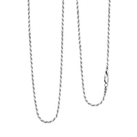 Italian Twisted Link Chain Necklace in Rhodium Over Sterling Silver 8.69 Grams 20 Inches