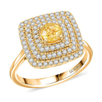 Luxoro AAA Madagascar Yellow Sapphire and G-H I2 Diamond 1.35 ctw Ring in 14K Yellow Gold