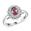 D’Joy Royal Lavender Spinel, Moissanite Ring in Rhodium Over Sterling Silver (Size 10.0) 1.50 ctw - Sticky add to cart bar