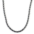 Shungite and Hematite 448.00 ctw Beaded Necklace in Silvertone 20 Inches - Sticky add to cart bar