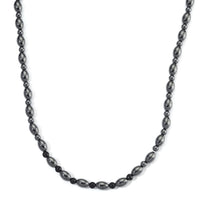 Shungite and Hematite 380.00 ctw Beaded Necklace in Silvertone 20 Inches
