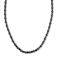 Shungite and Hematite 370.00 ctw Beaded Fancy Necklace in Silvertone 20 Inches