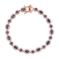 D’Joy AAA Radiant Ember Garnet and White Zircon 7.75 ctw Bracelet in 18K Vermeil Rose Gold Over Sterling Silver (7.25 In) - Sticky add to cart bar
