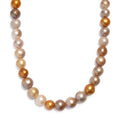 Golden Dyed Pearl and Multi Color Dyed Pearl Necklace in Stainless Steel 18 Inches - Sticky add to cart bar